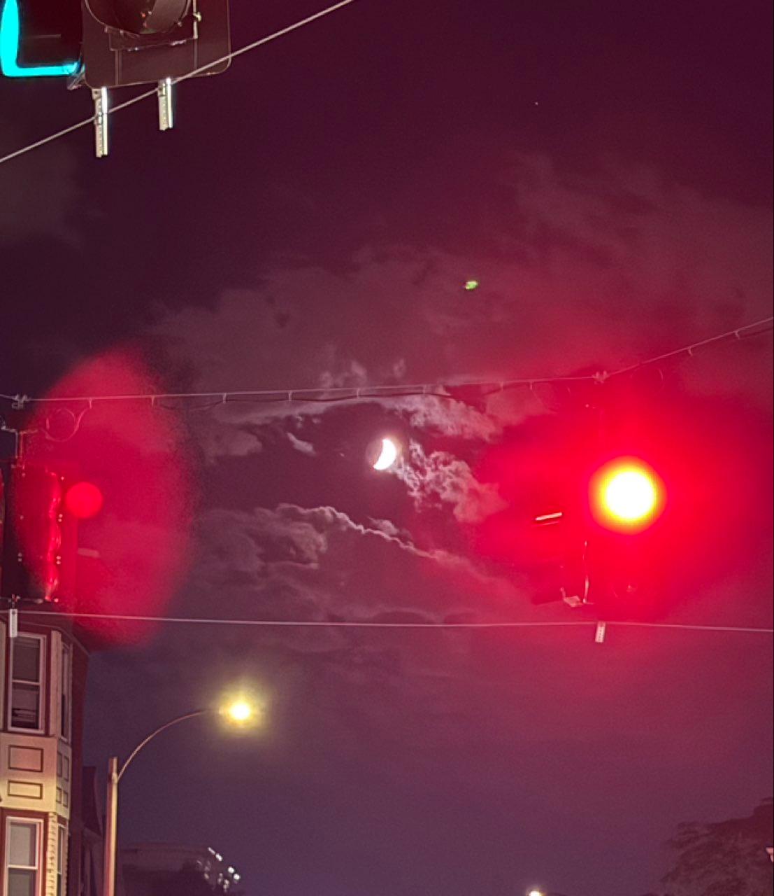 The Moon over Boston, United States — first quarter, Lunar Day 6