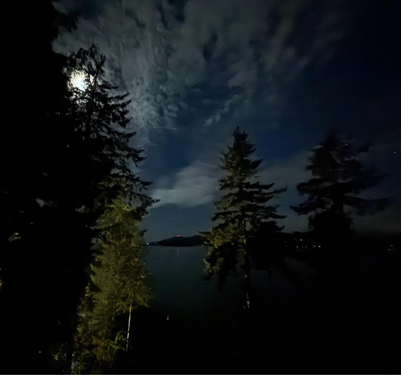 The Moon over Squamish-Lillooet, Canada — first quarter, Lunar Day 9