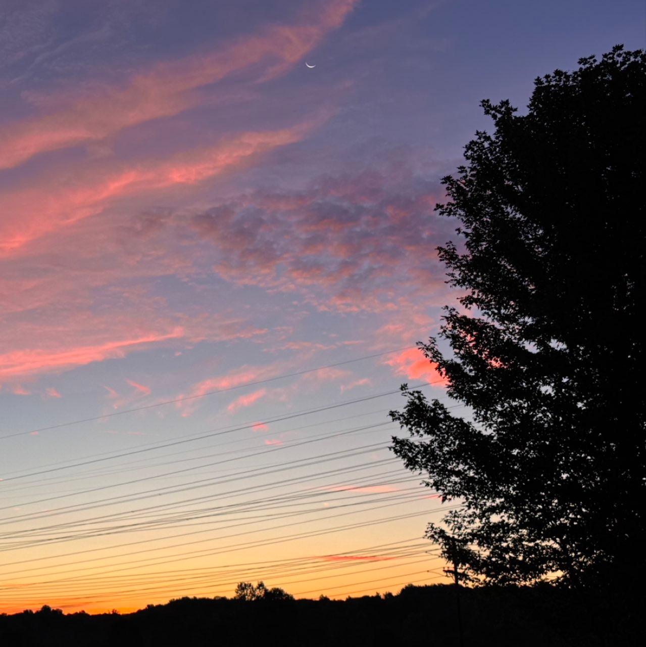 The Moon over Chagrin Falls, United States — waning crescent, Lunar Day 27