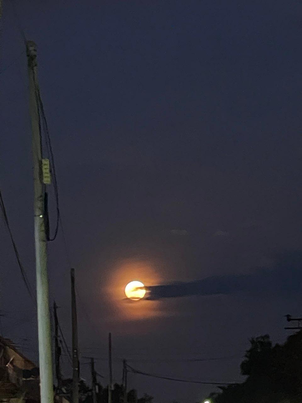 The Moon over Sandakan, Malaysia — full moon, Lunar Day 15