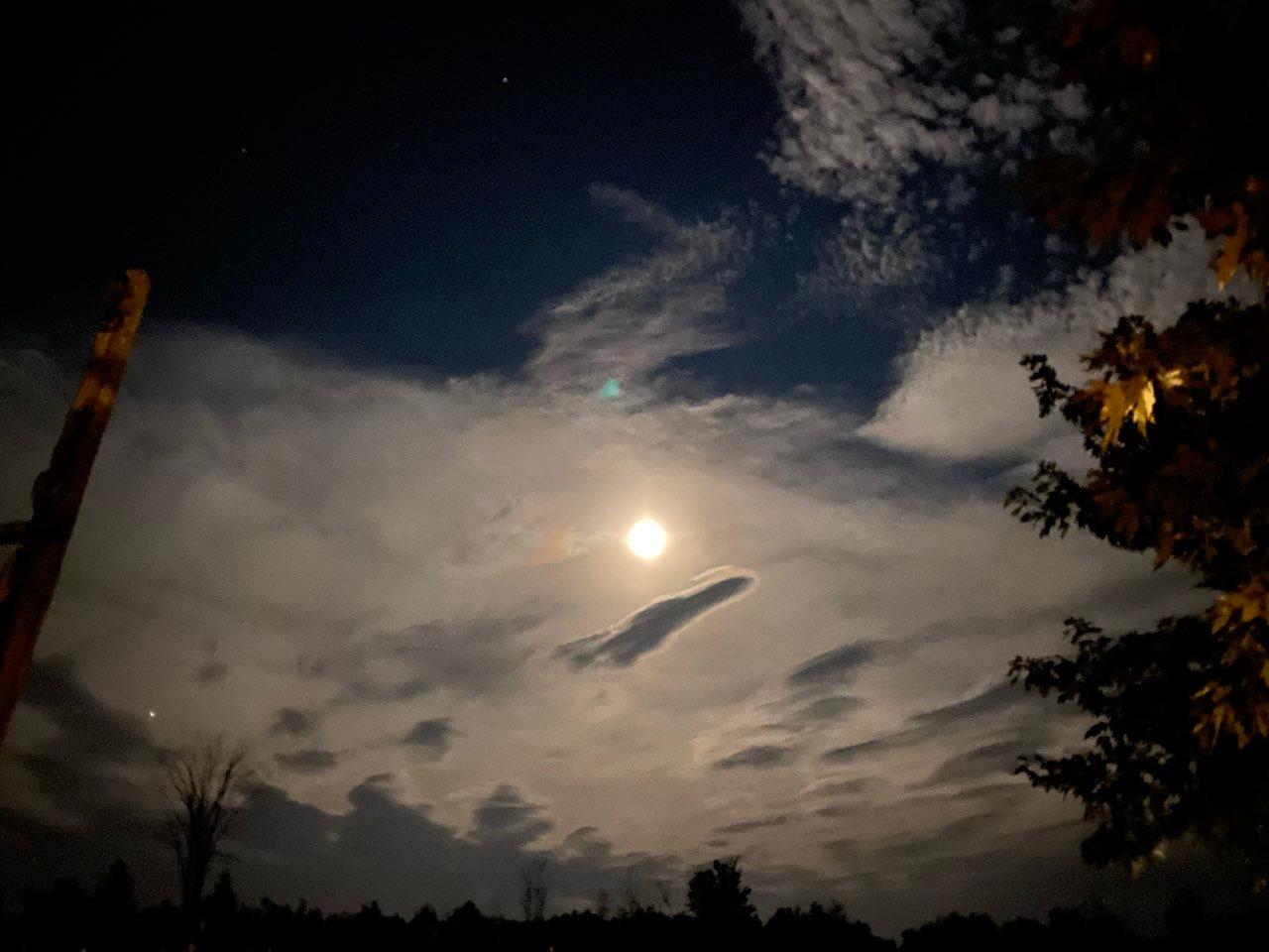 The Moon over Montague, Canada — full moon, Lunar Day 16