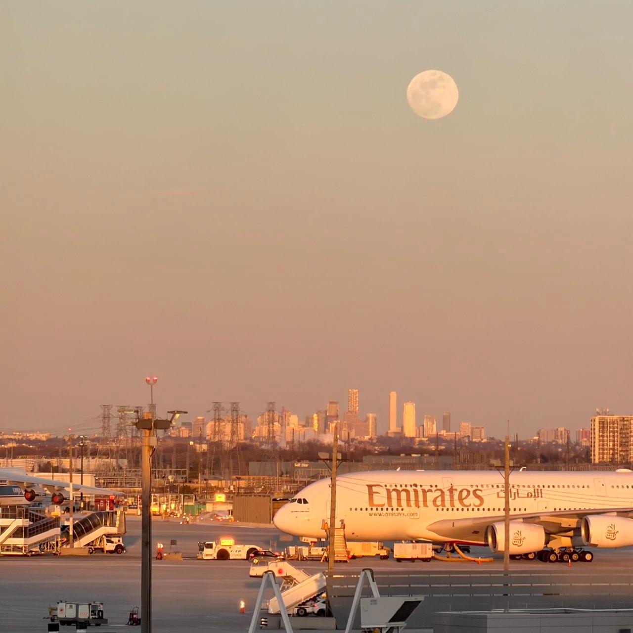 The Moon over Toronto, Canada — full moon, Lunar Day 15