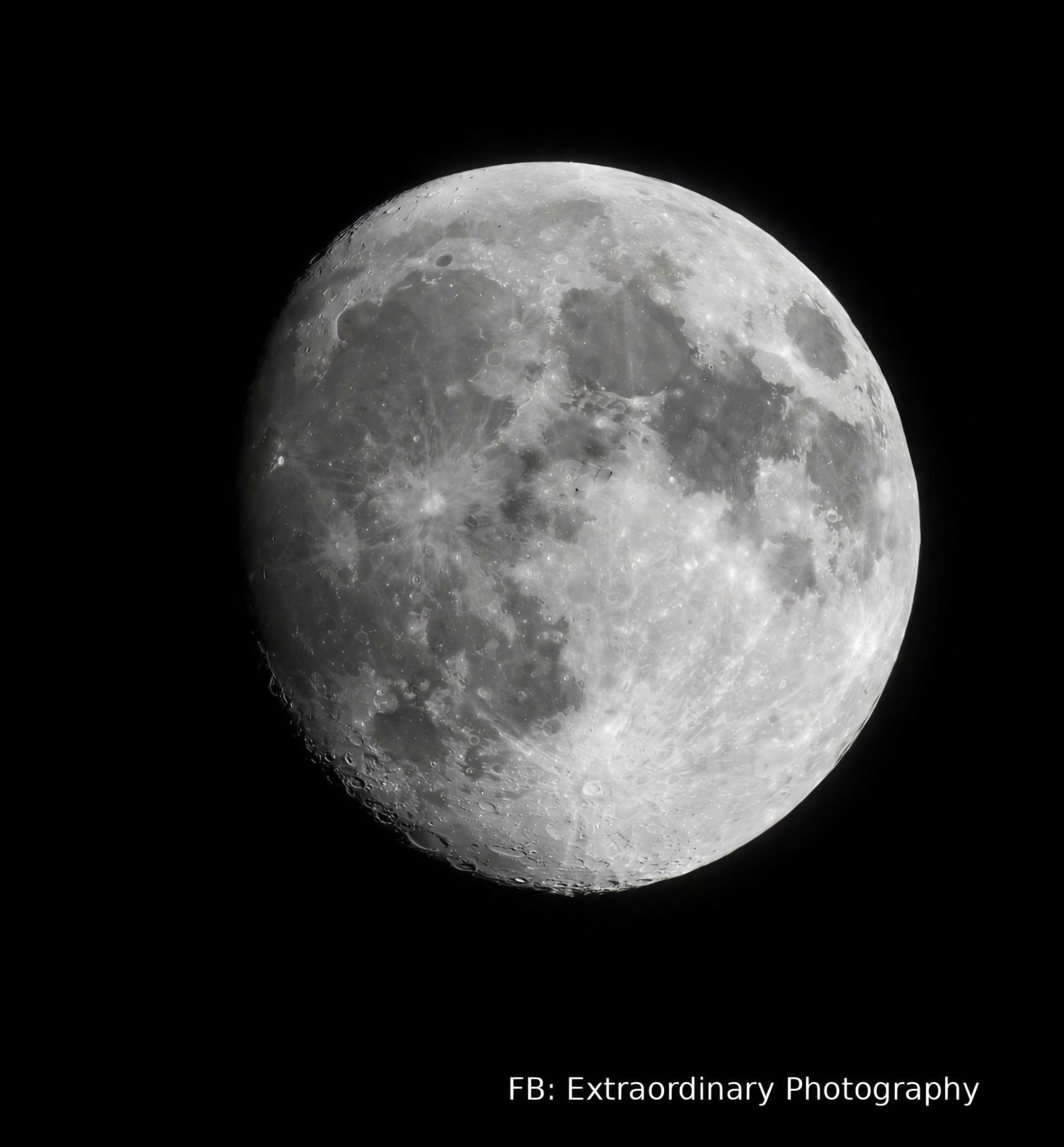 The Moon over Montello, United States — waxing gibbous, Lunar Day 14