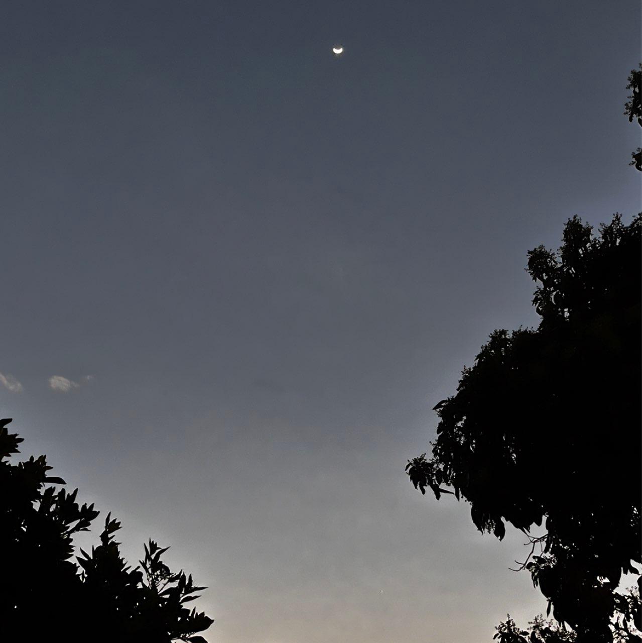 The Moon over Rustenburg, South Africa — waxing crescent, Lunar Day 7