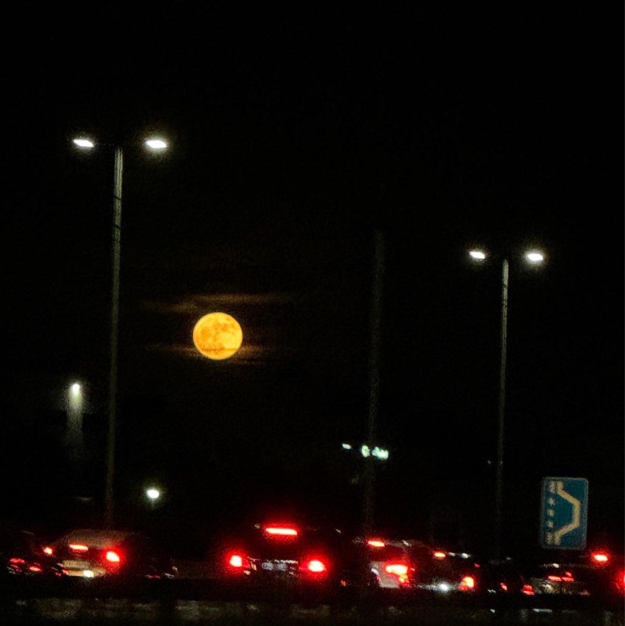 The Moon over Durrës, Albania — full moon, Lunar Day 16