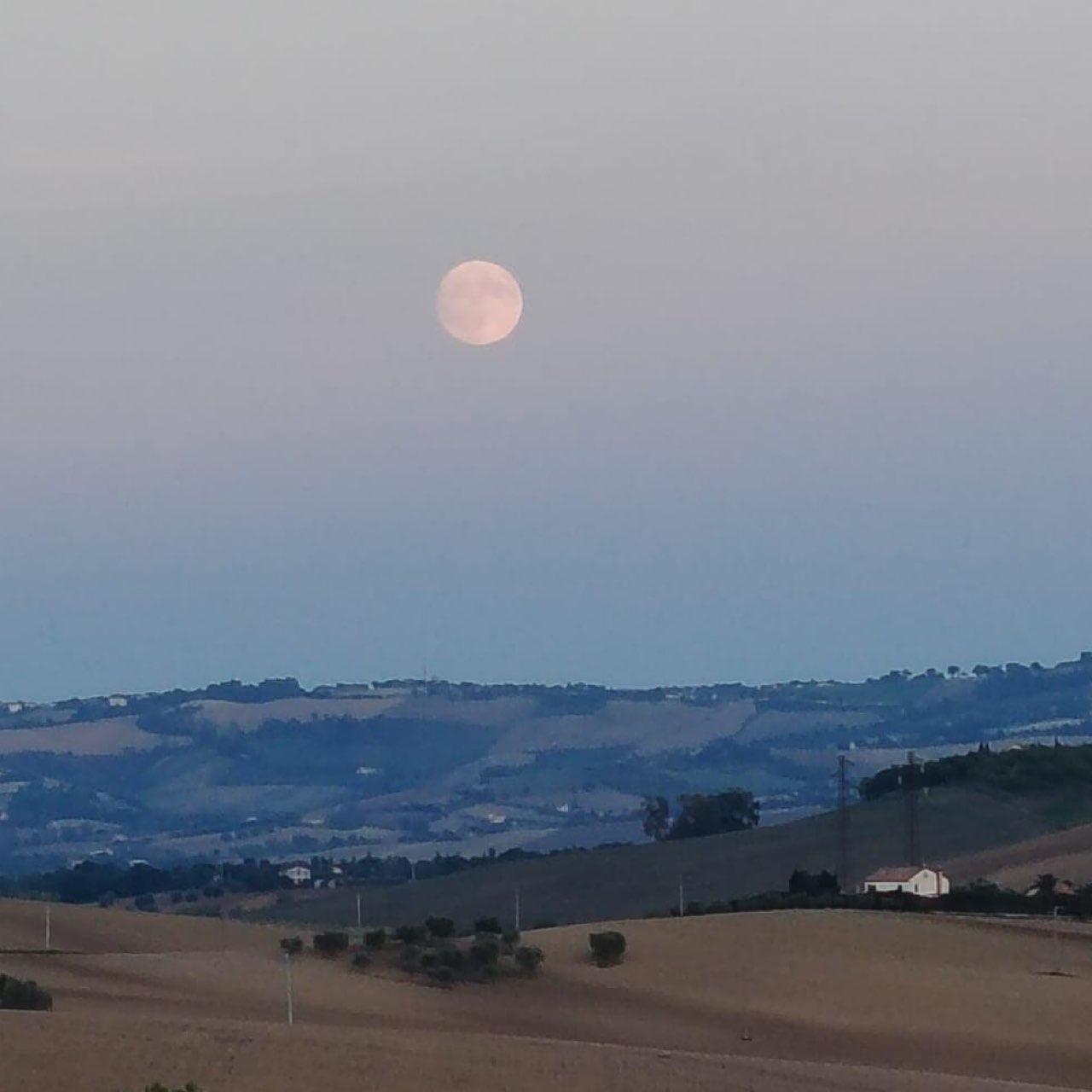 The Moon over Mondolfo, Italia — full moon, Lunar Day 15