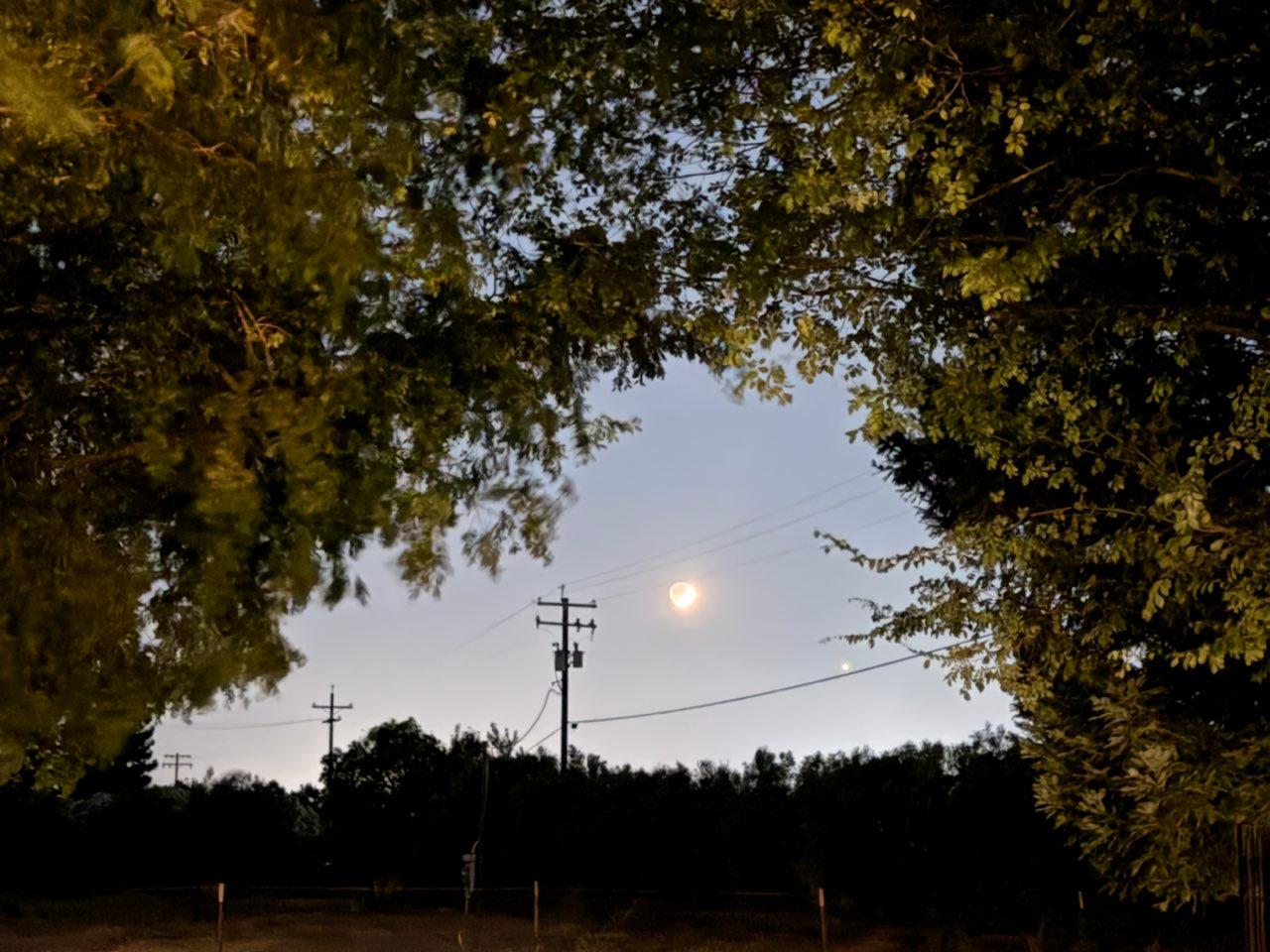 The Moon over Lodi, United States — waxing crescent, Lunar Day 4