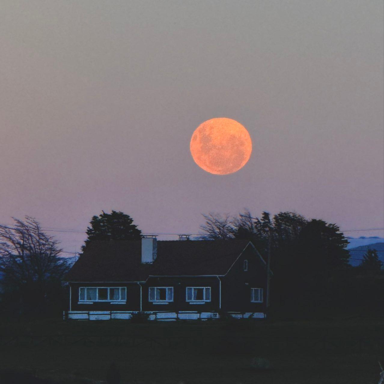 The Moon over Ushuaia, Argentina — full moon, Lunar Day 17