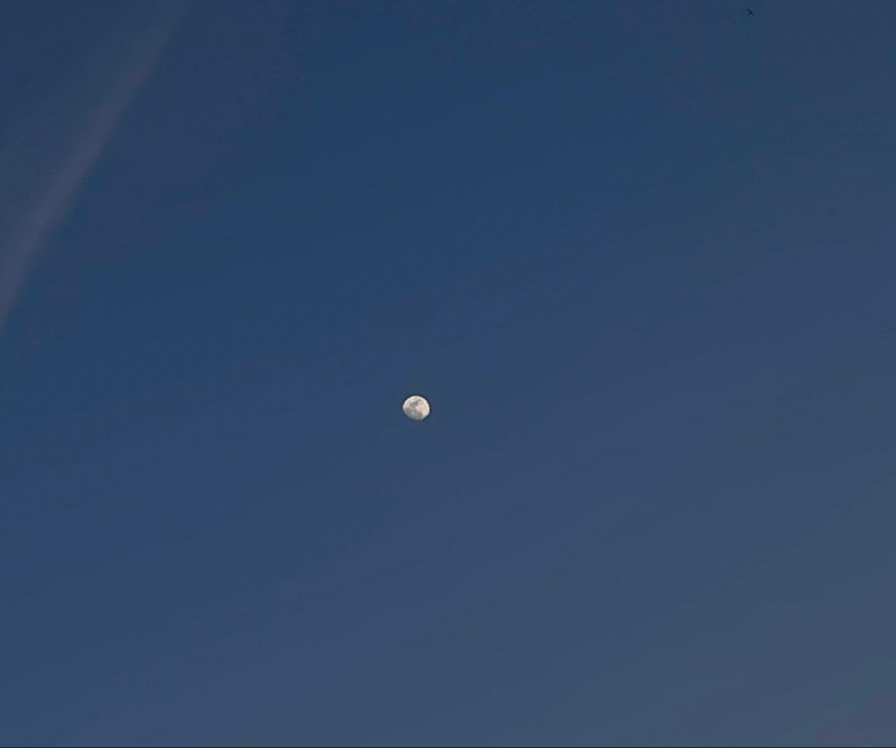 The Moon over Menden (Sauerland), Deutschland — waxing gibbous, Lunar Day 13