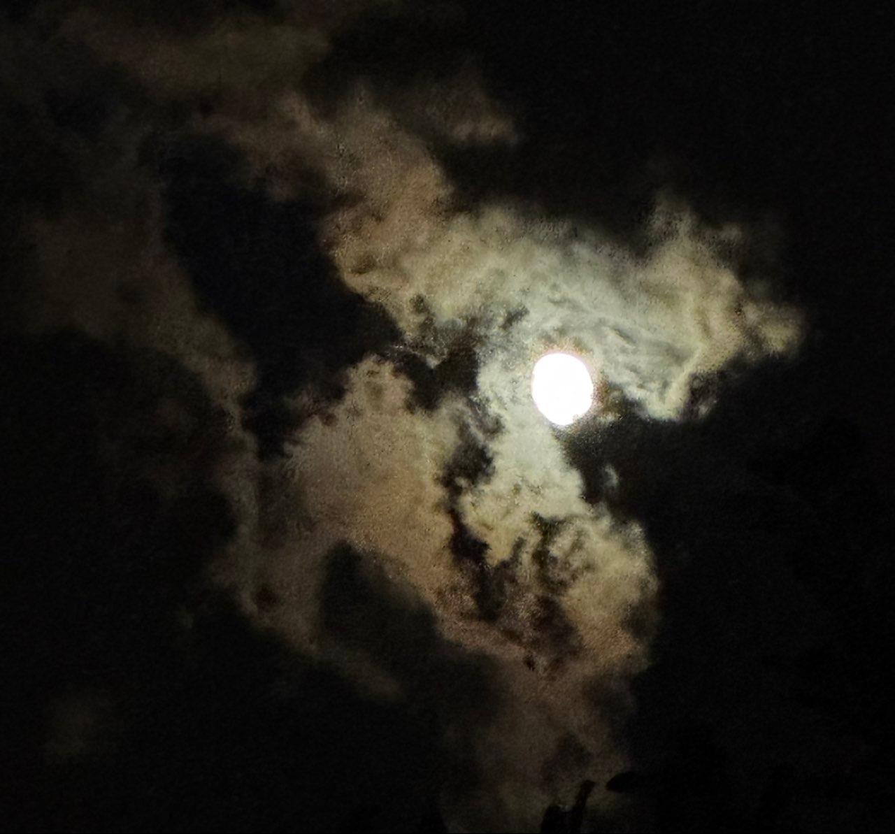 The Moon over Highland Hills, United States — waxing gibbous, Lunar Day 12