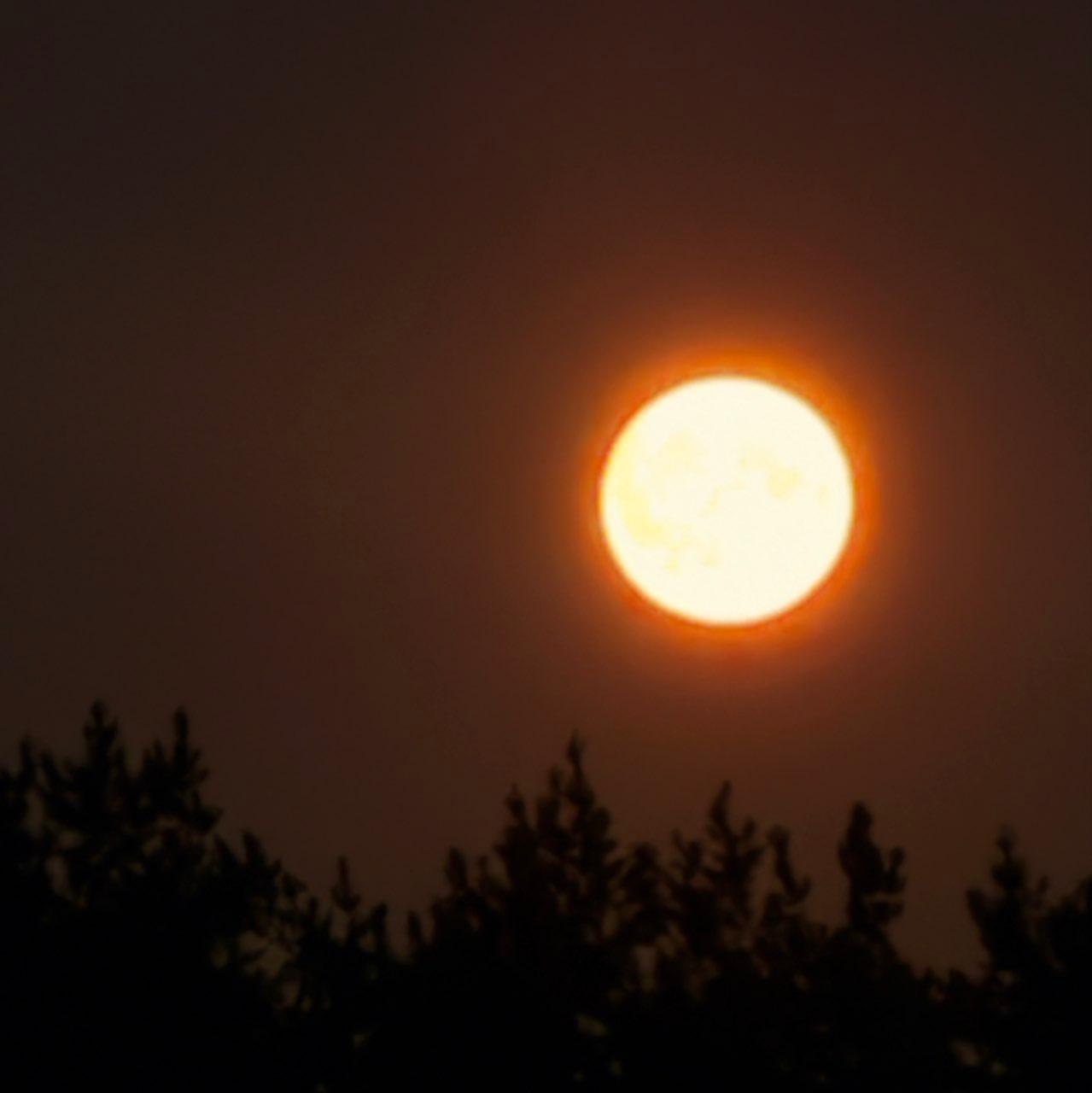 The Moon over Vilnius, Lithuania — full moon, Lunar Day 15