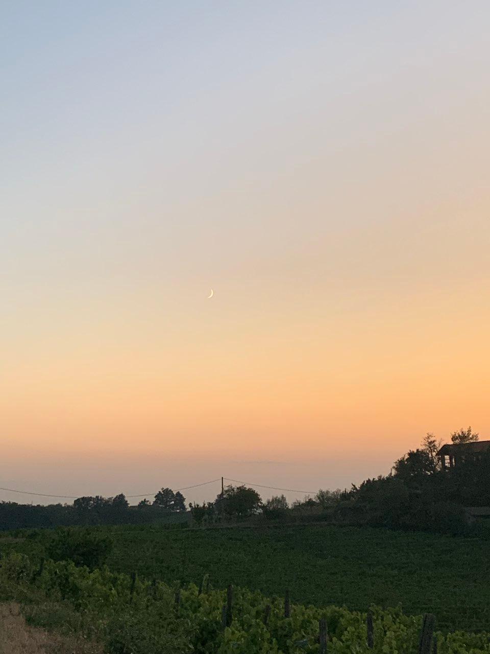 The Moon over Tassarolo, Italia — waxing crescent, Lunar Day 4