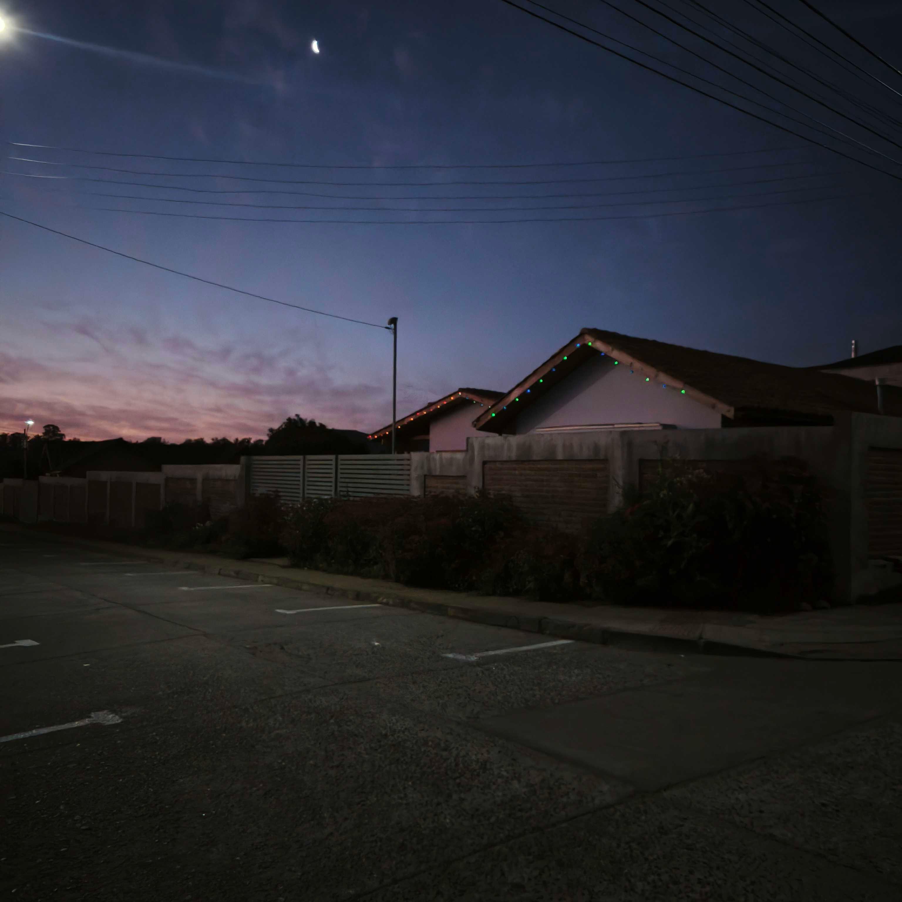 The Moon over Chanco, Chile — first quarter, Lunar Day 7