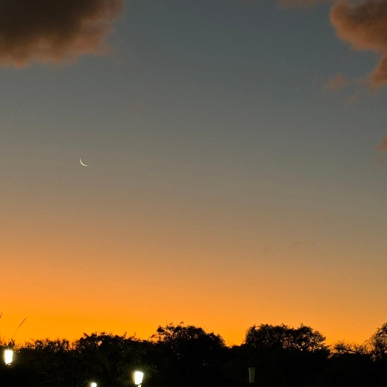 The Moon over Buenos Aires, Argentina — waxing crescent, Lunar Day 5