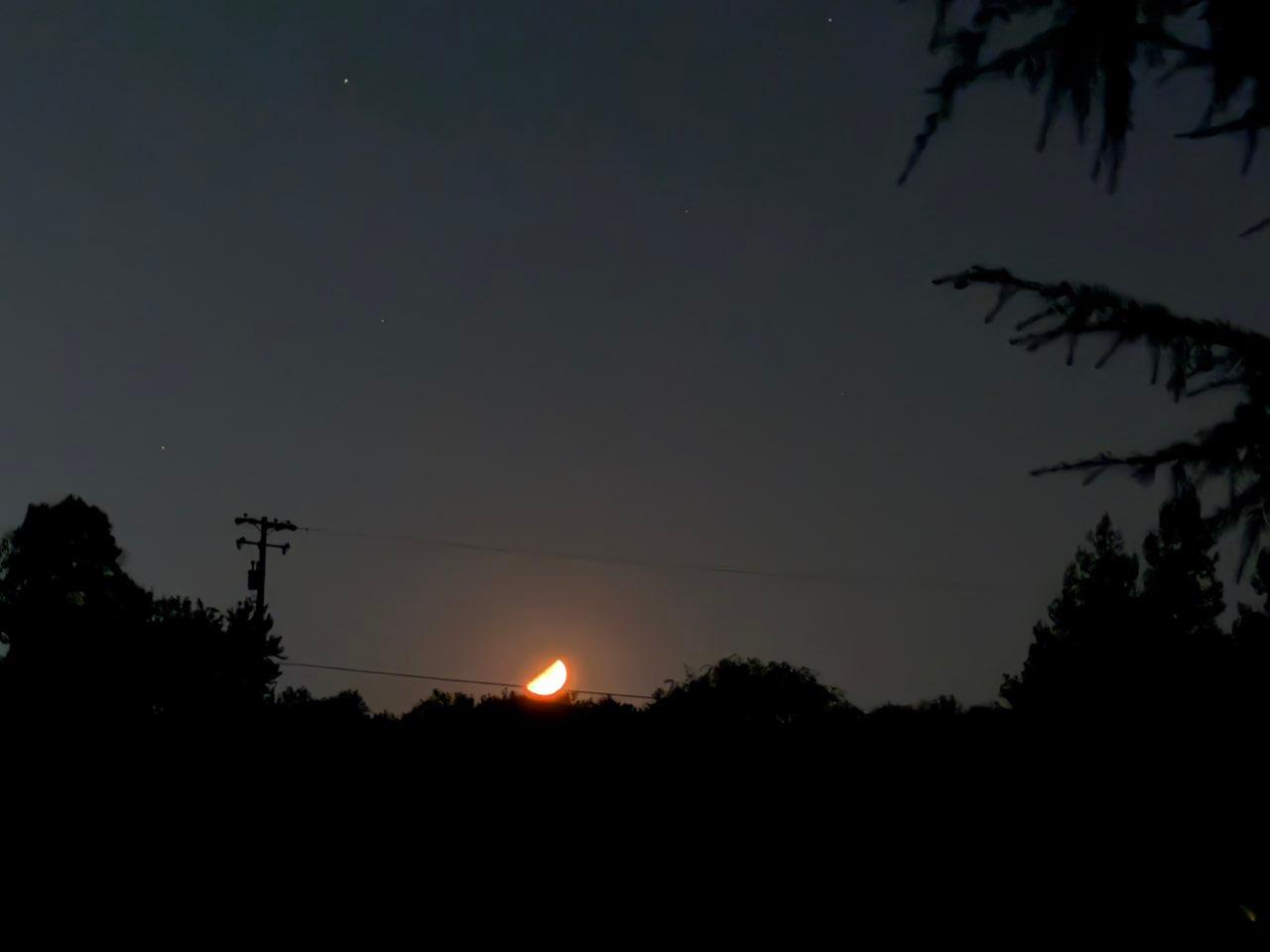 The Moon over Lodi, United States — first quarter, Lunar Day 9