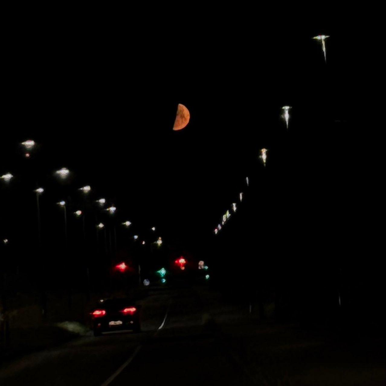 The Moon over Dunkerque, France — first quarter, Lunar Day 9