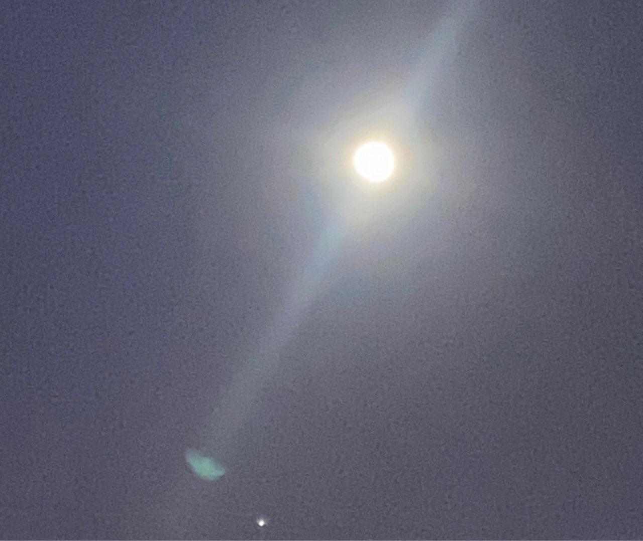 The Moon over Ducos, Martinique — waxing gibbous, Lunar Day 10