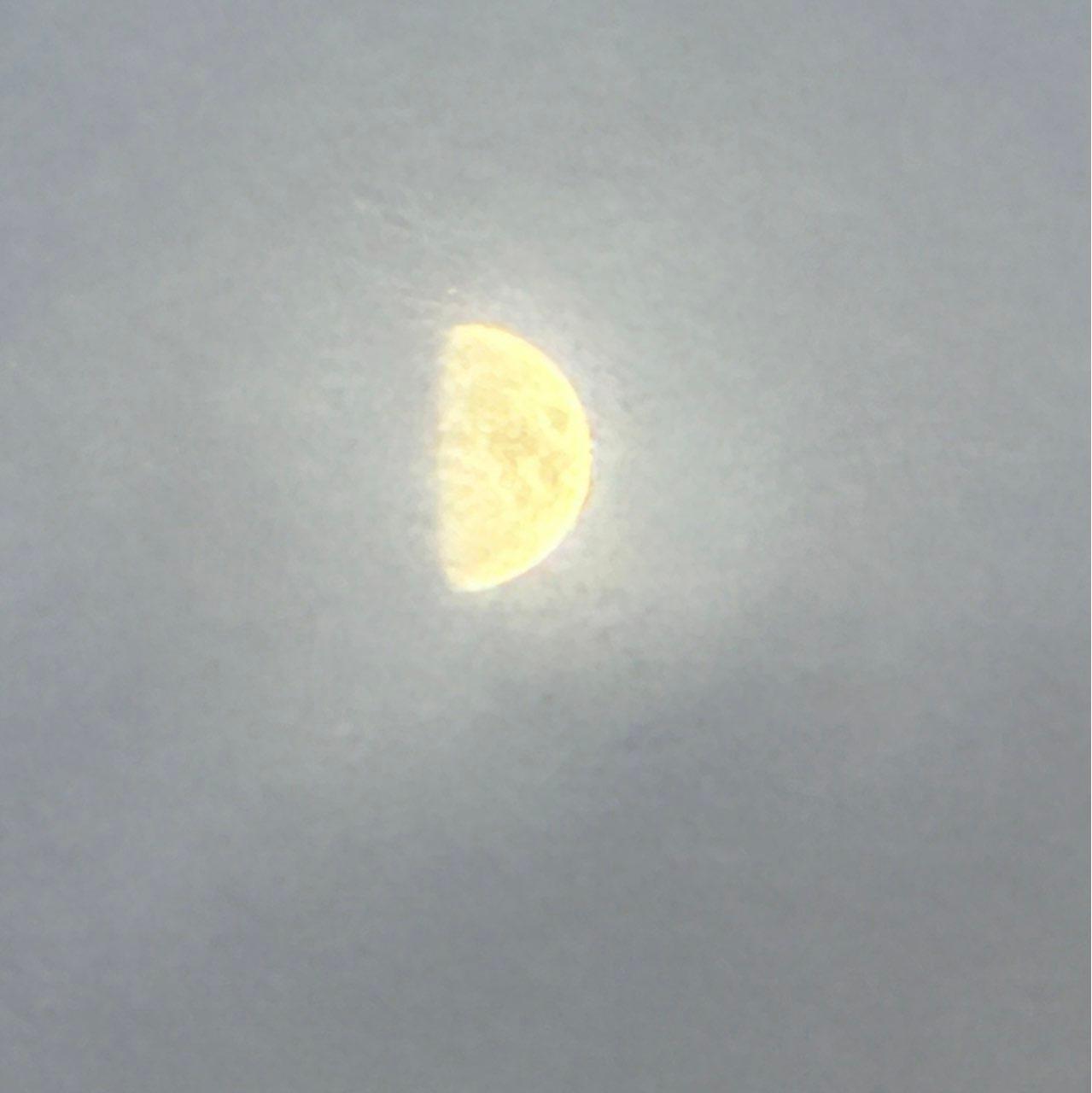 The Moon over Örebro, Sverige — first quarter, Lunar Day 9