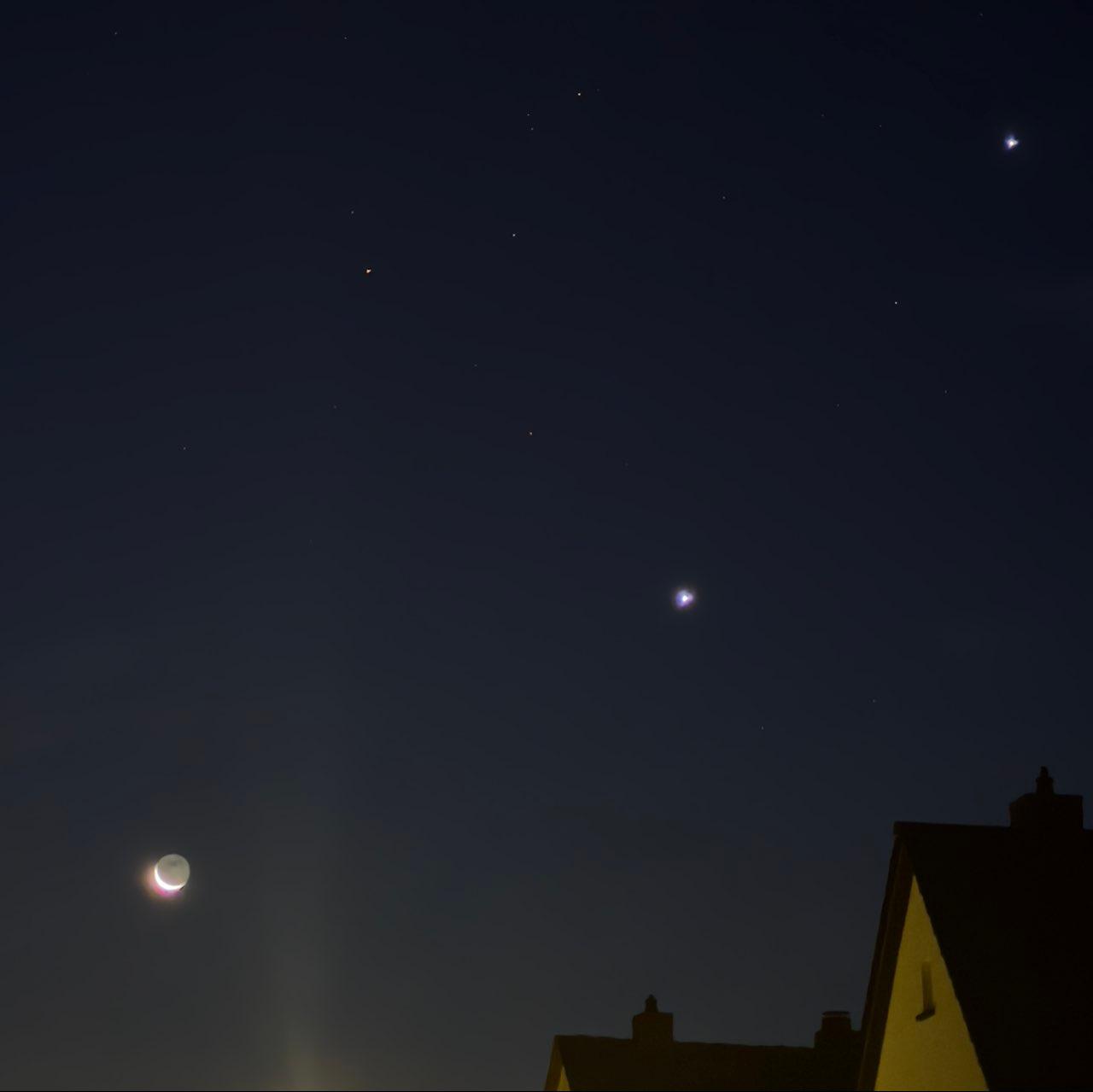 The Moon over Wetzlar, Deutschland — waning crescent, Lunar Day 28