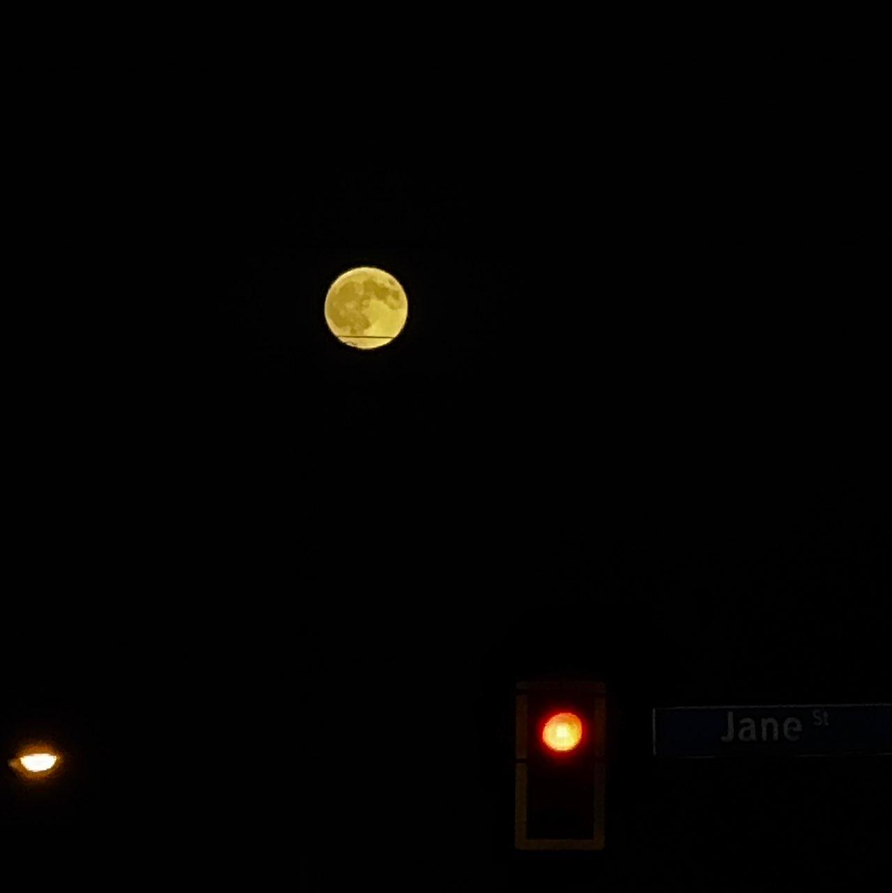 The Moon over Toronto, Canada — full moon, Lunar Day 16