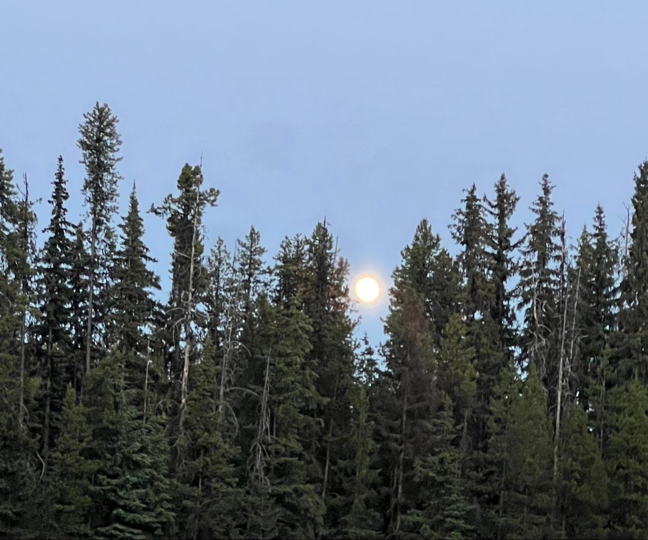 The Moon over Kootenay Boundary, Canada — full moon, Lunar Day 15