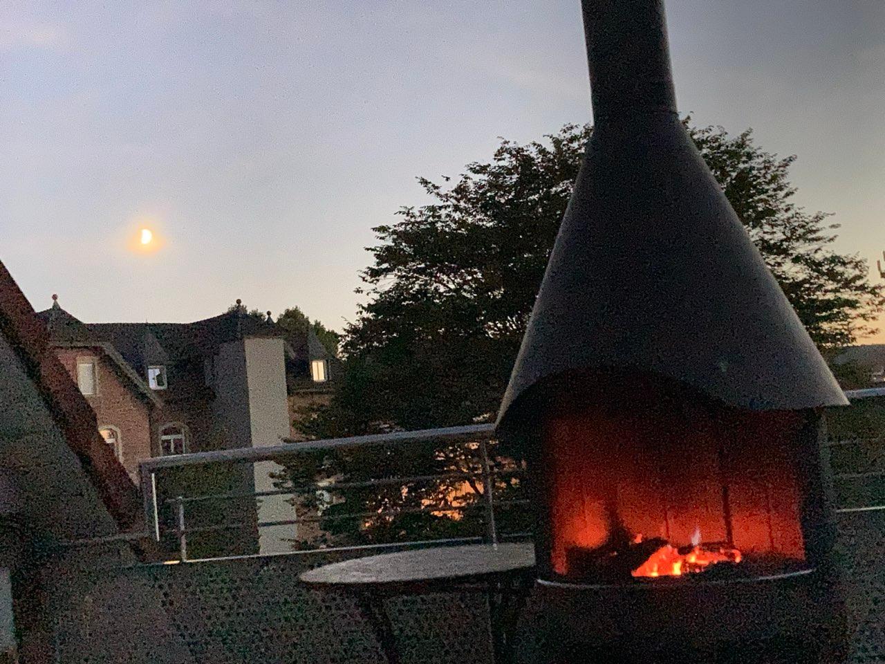 The Moon over Bad Kissingen, Deutschland — first quarter, Lunar Day 8