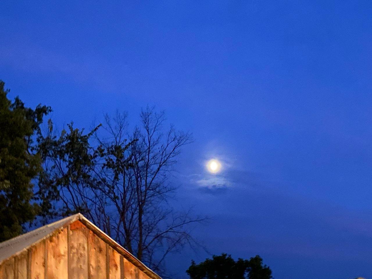 The Moon over Montague, Canada — waxing gibbous, Lunar Day 11