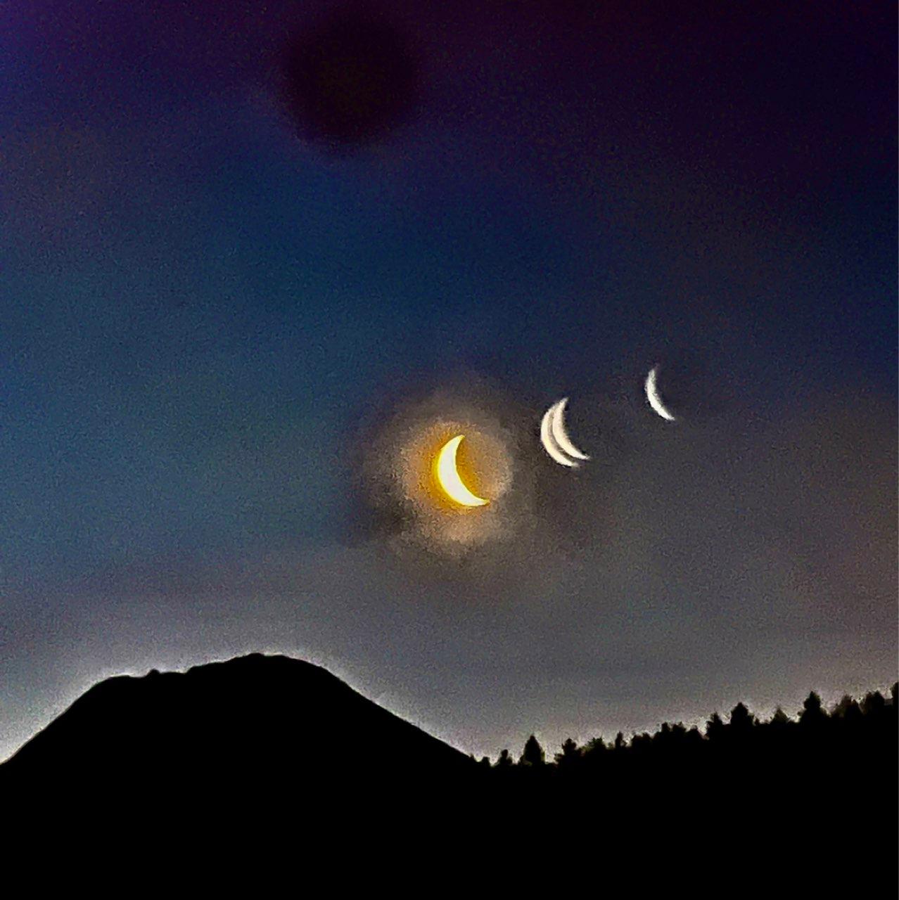 The Moon over Markersdorf-Haindorf, Österreich — new moon, Lunar Day 3