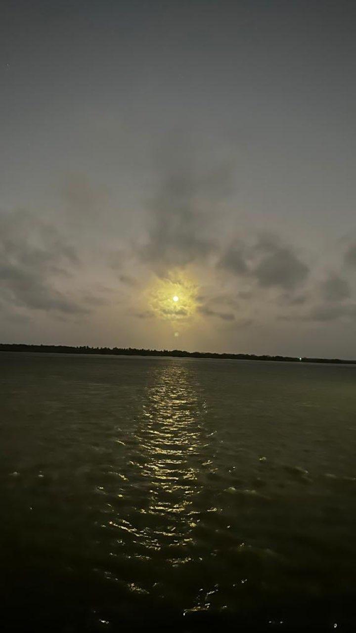 The Moon over Puerto Colombia, Colombia — full moon, Lunar Day 16