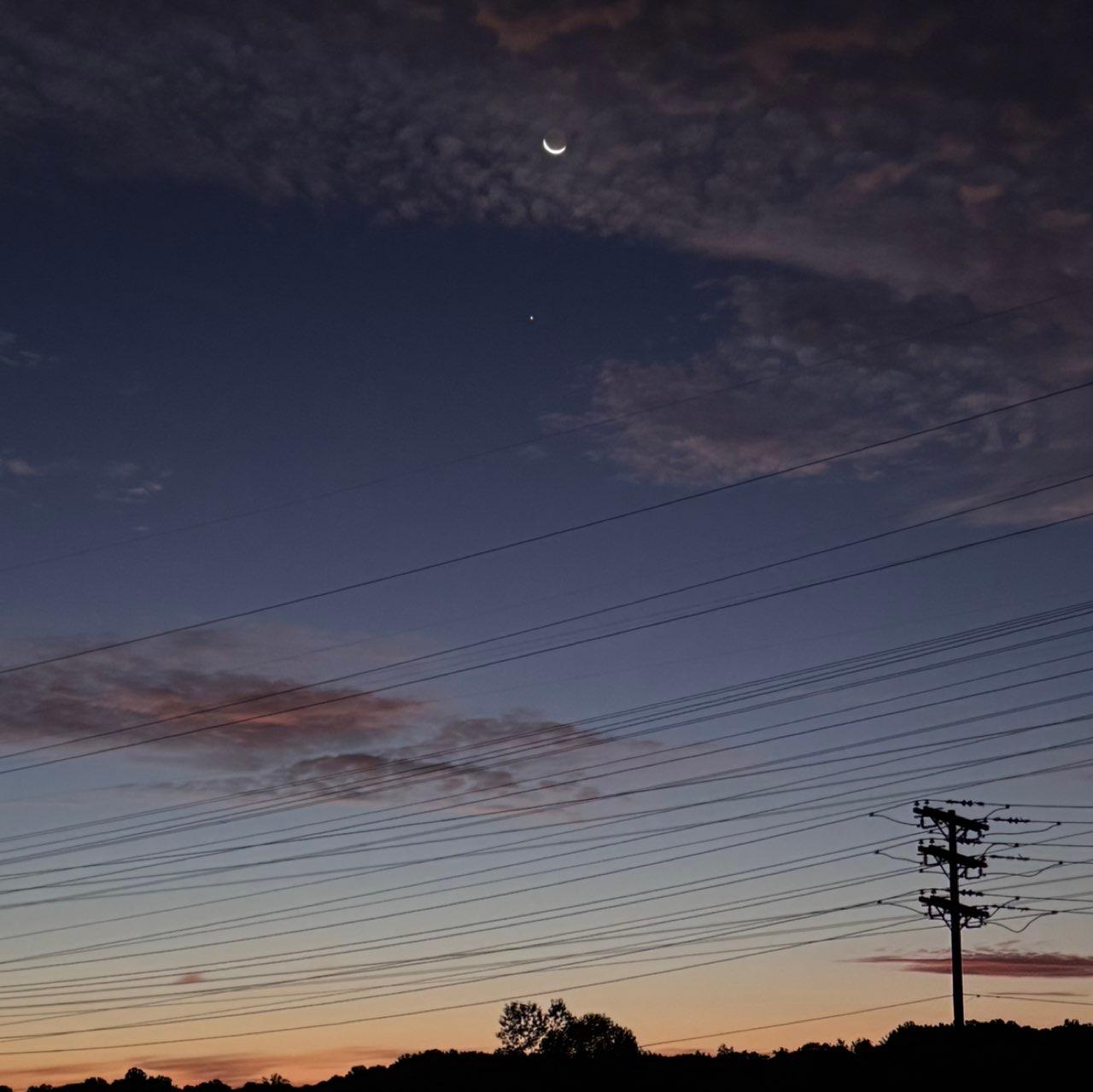 The Moon over South Russell, United States — waning crescent, Lunar Day 27