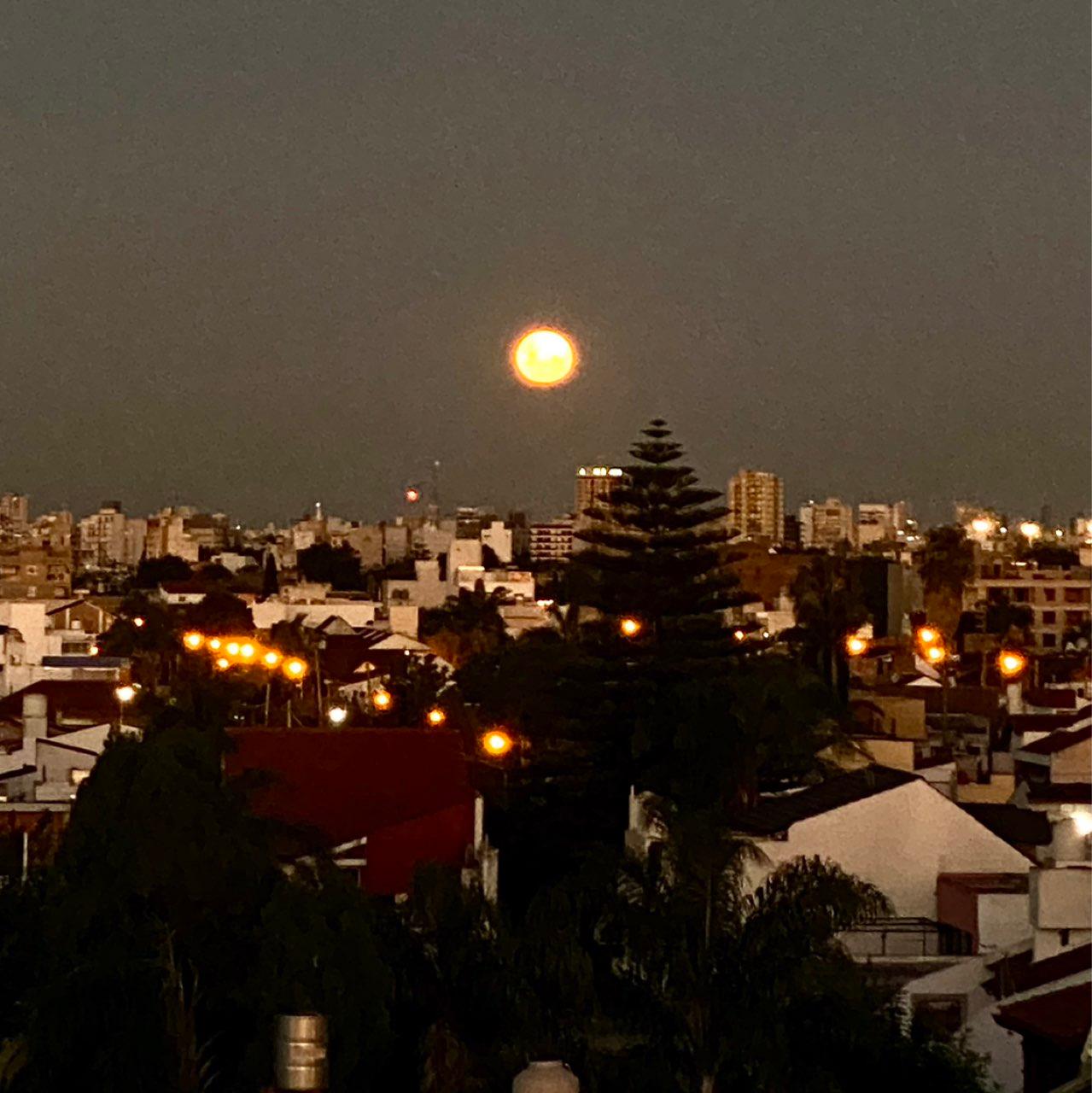 The Moon over Buenos Aires, Argentina — full moon, Lunar Day 16