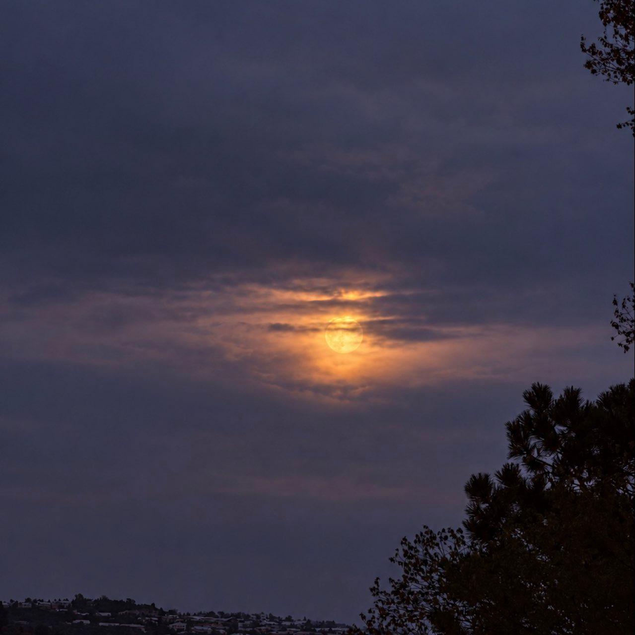 The Moon over Colorado Springs, United States — waxing gibbous, Lunar Day 14
