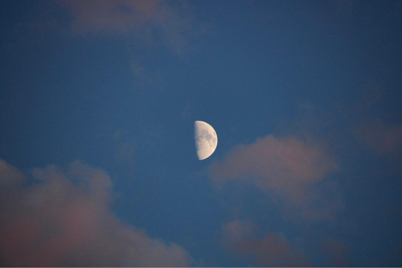 The Moon over Filottrano, Italia — first quarter, Lunar Day 10