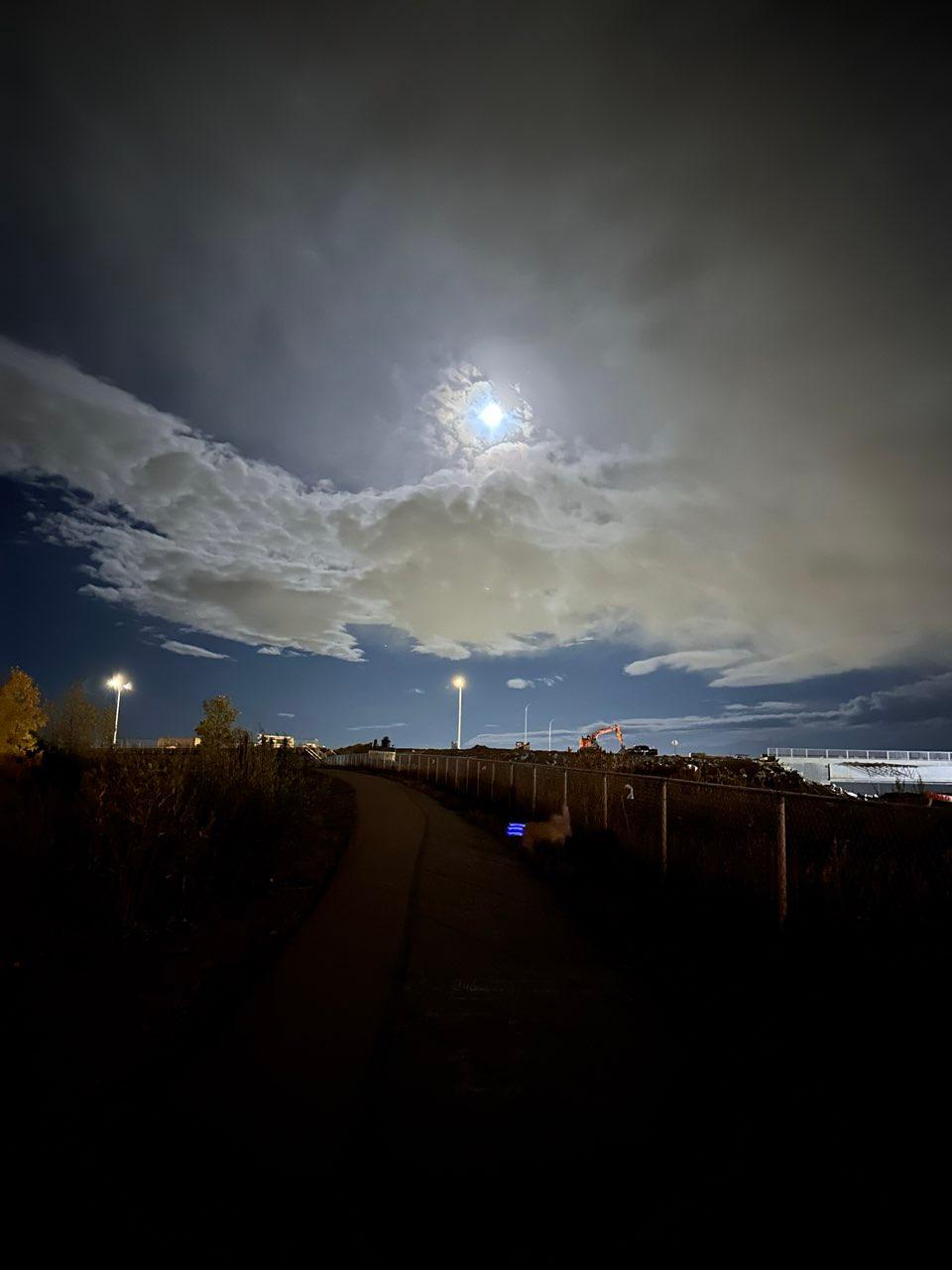 The Moon over Airdrie, Canada — waxing gibbous, Lunar Day 13