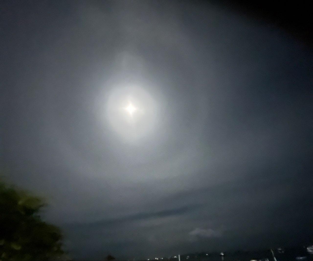 The Moon over Denpasar, Indonesia — waxing gibbous, Lunar Day 13