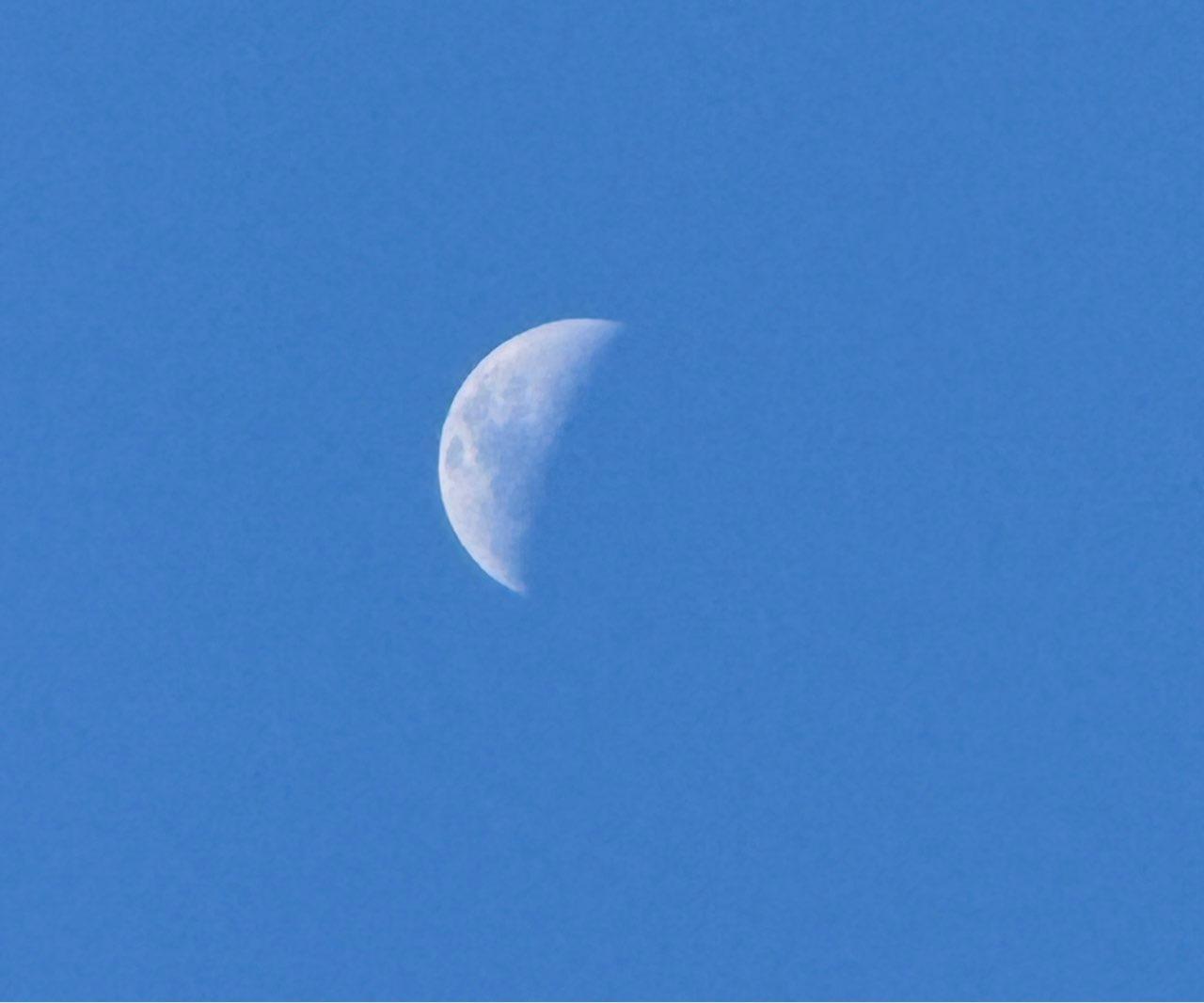 The Moon over Nelson Bay, Australia — first quarter, Lunar Day 8