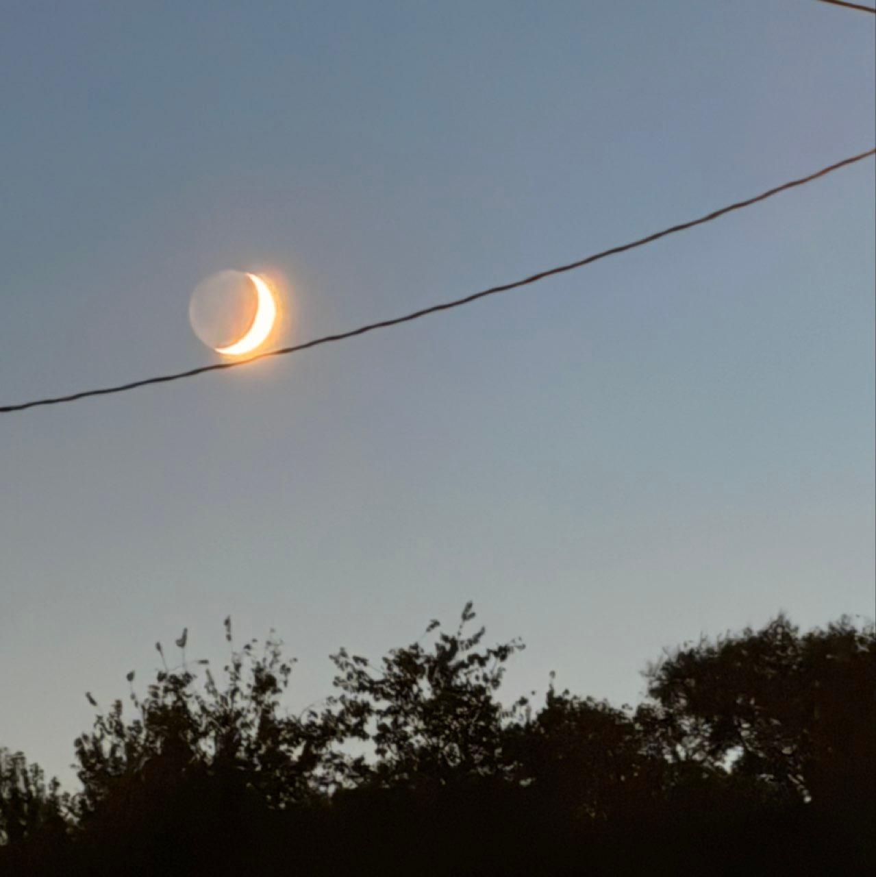 The Moon over Inola, United States — waxing crescent, Lunar Day 5