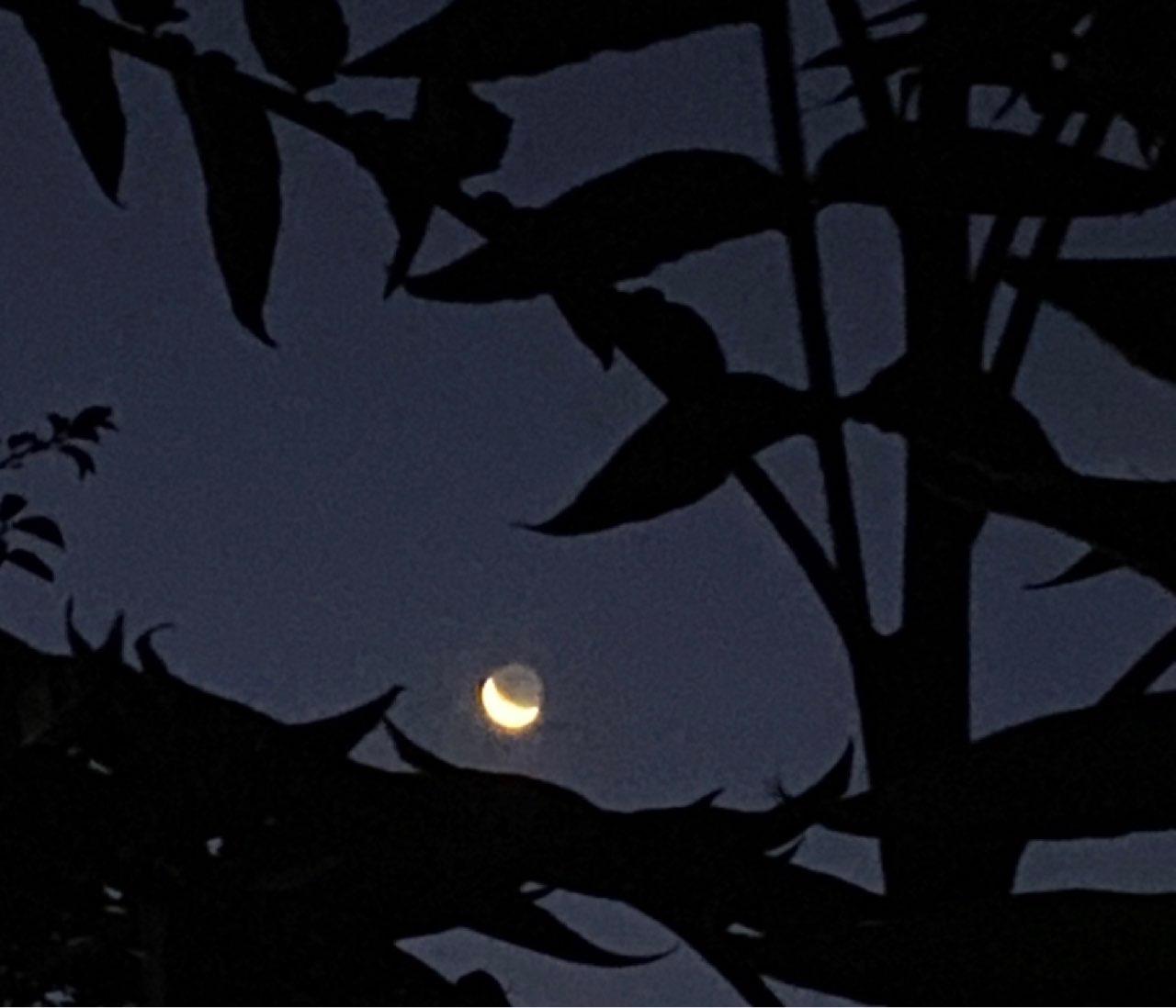 The Moon over Rustavi, Georgia — waning crescent, Lunar Day 27