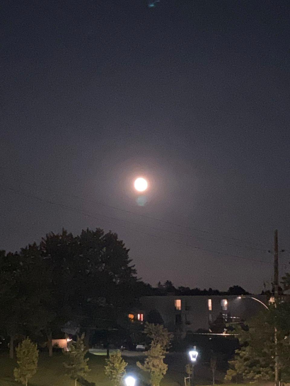 The Moon over Guelph, Canada — full moon, Lunar Day 17