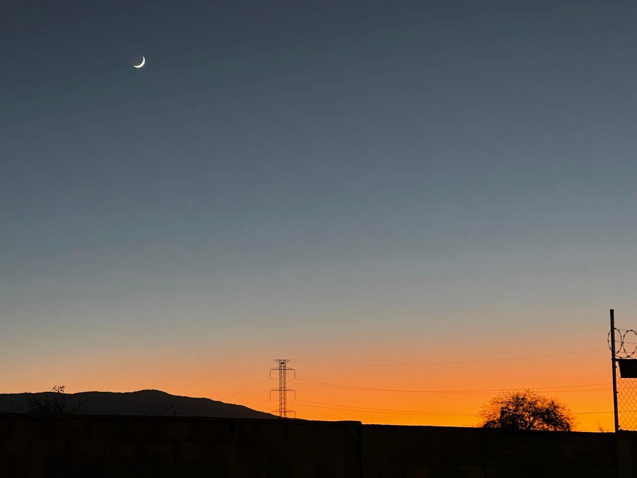 The Moon over La Purísima, México — waxing crescent, Lunar Day 5