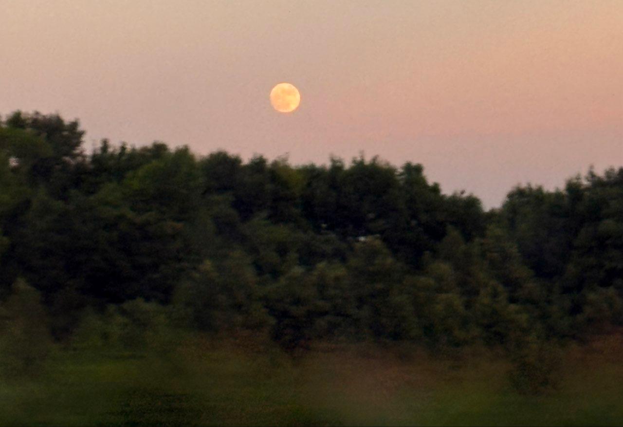 The Moon over Romance, United States — full moon, Lunar Day 15