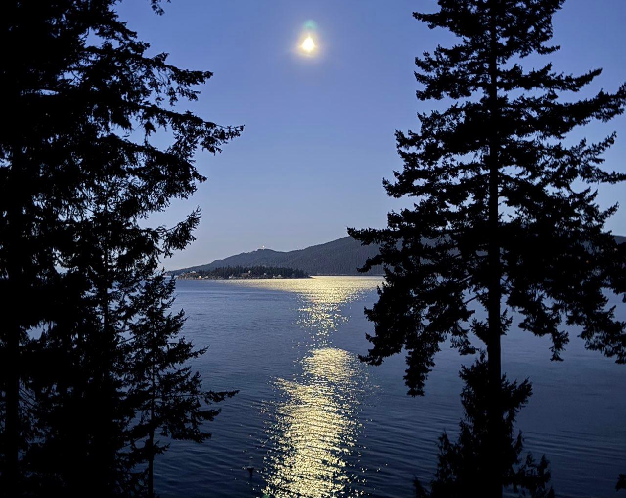 The Moon over Sunshine Coast, Canada — full moon, Lunar Day 16