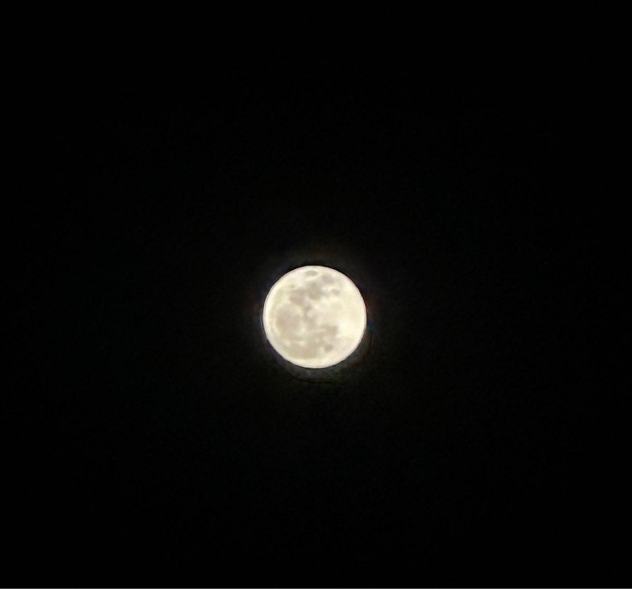 The Moon over Neuhausen/Spree, Germany — full moon, Lunar Day 17