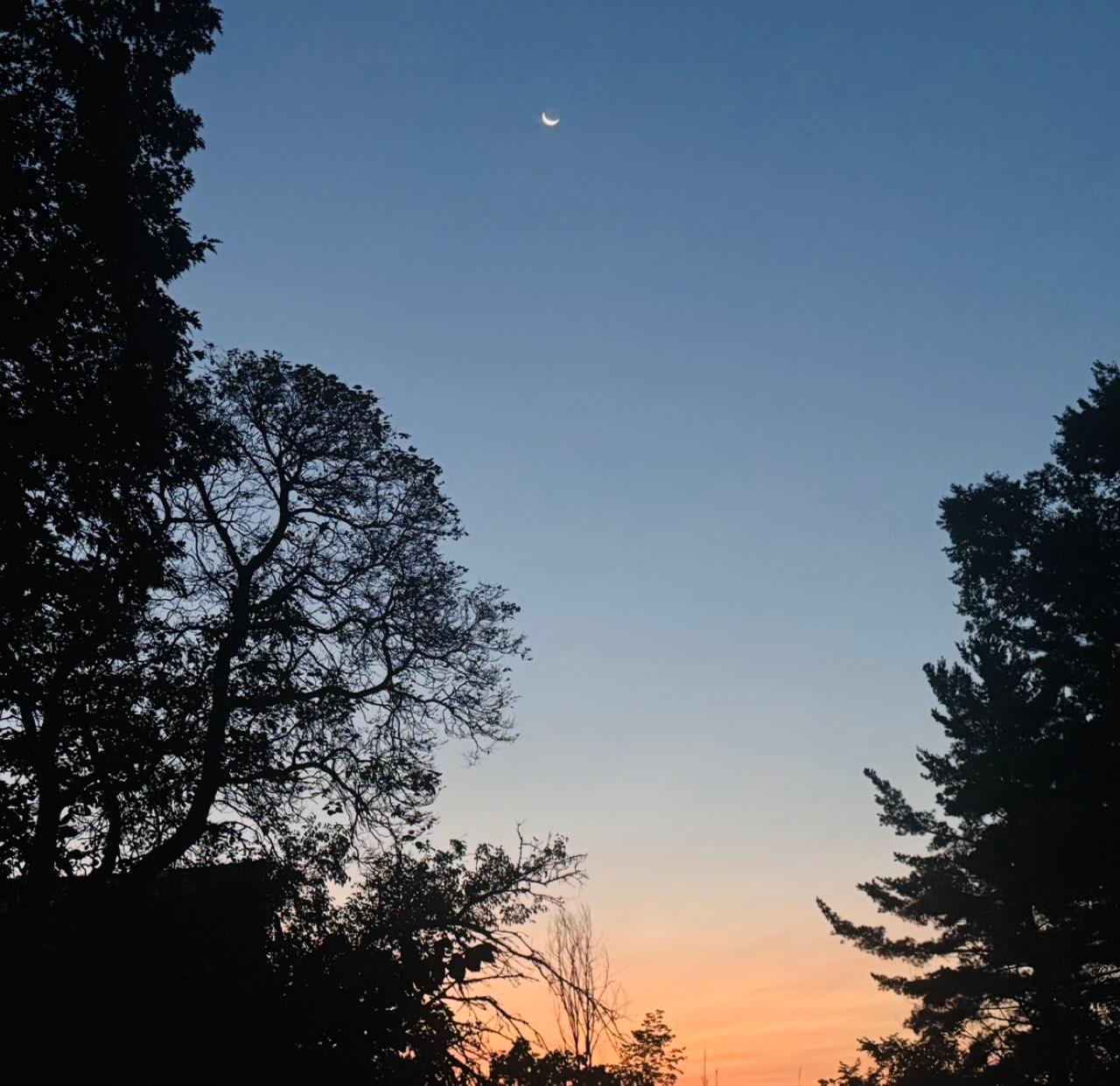The Moon over Brecksville, United States — waning crescent, Lunar Day 27