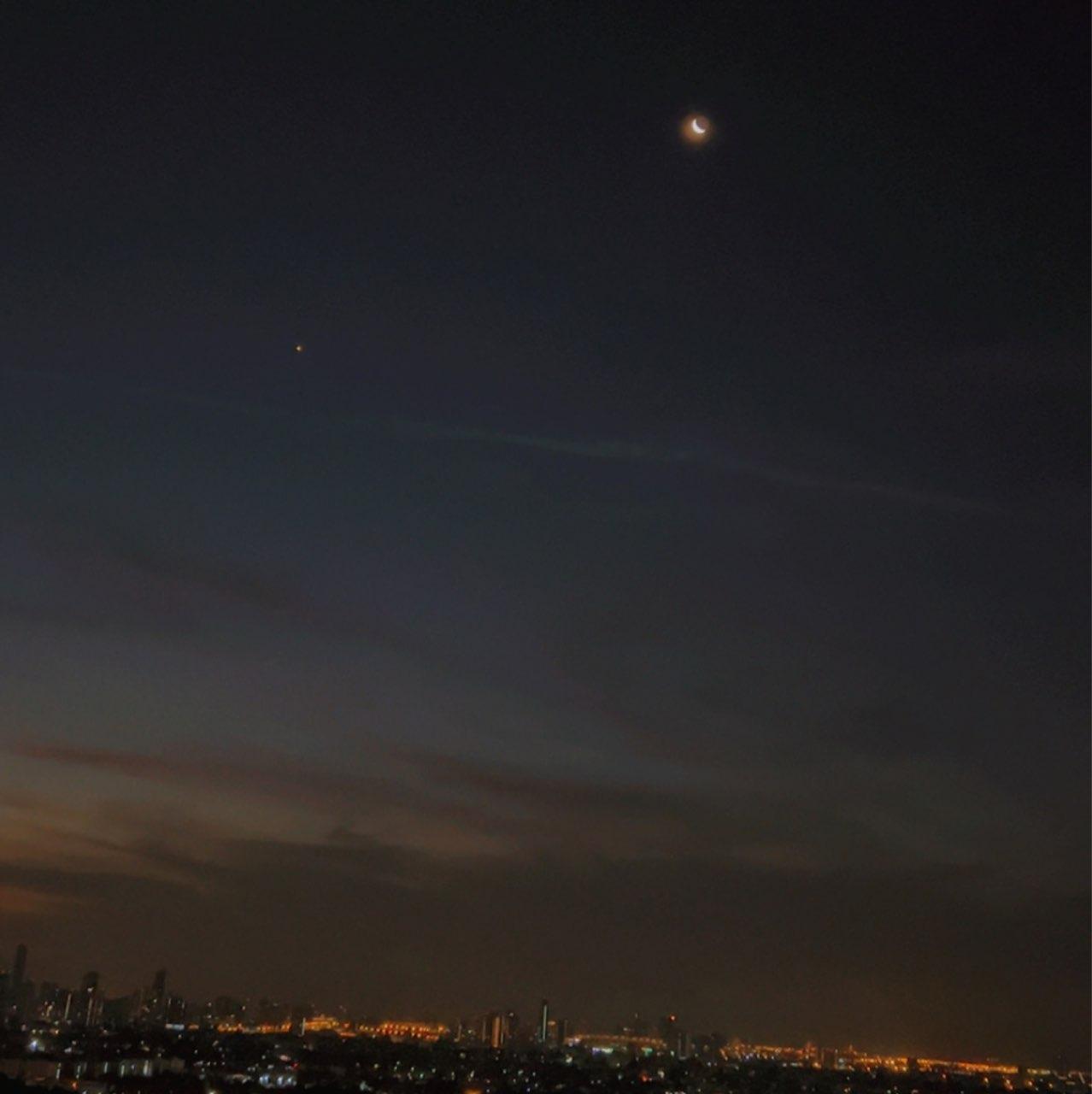 The Moon over Bangkok, Thailand — waning crescent, Lunar Day 26