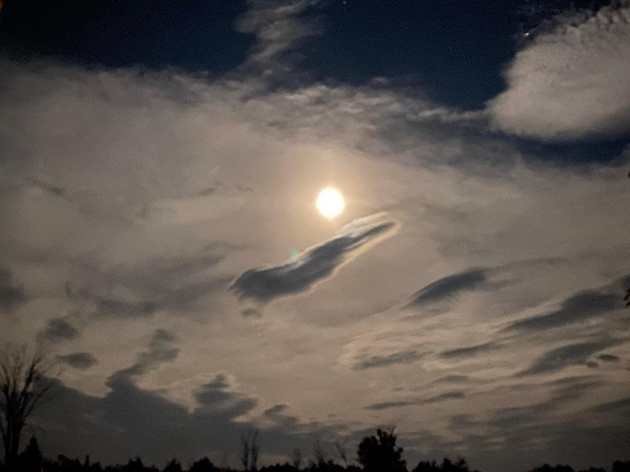 The Moon over Montague, Canada — full moon, Lunar Day 16
