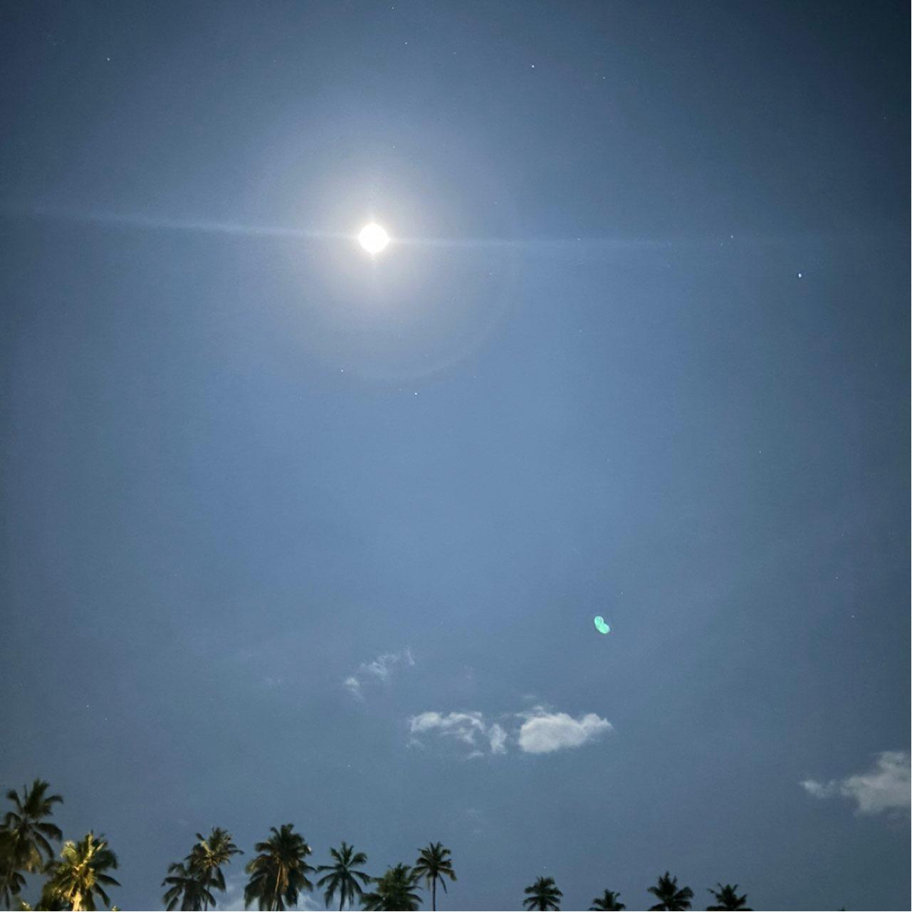 The Moon over Thiruvananthapuram, India — full moon, Lunar Day 16