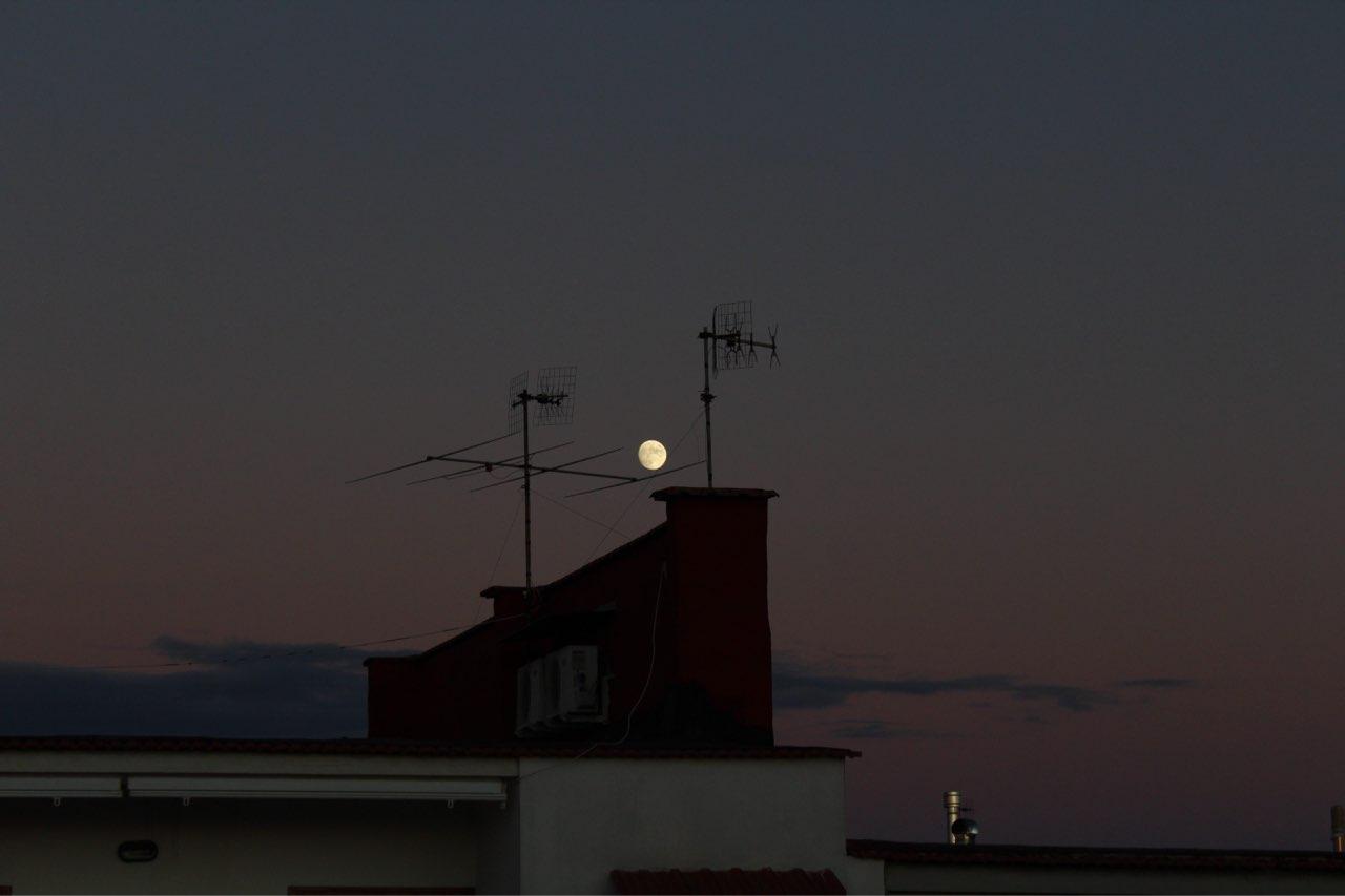 The Moon over Afragola, Italia — full moon, Lunar Day 13