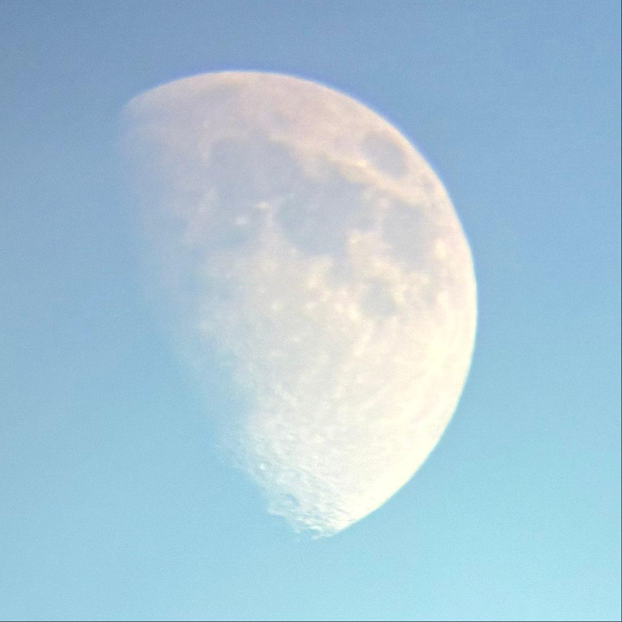 The Moon over Ostrava, Česko — first quarter, Lunar Day 10