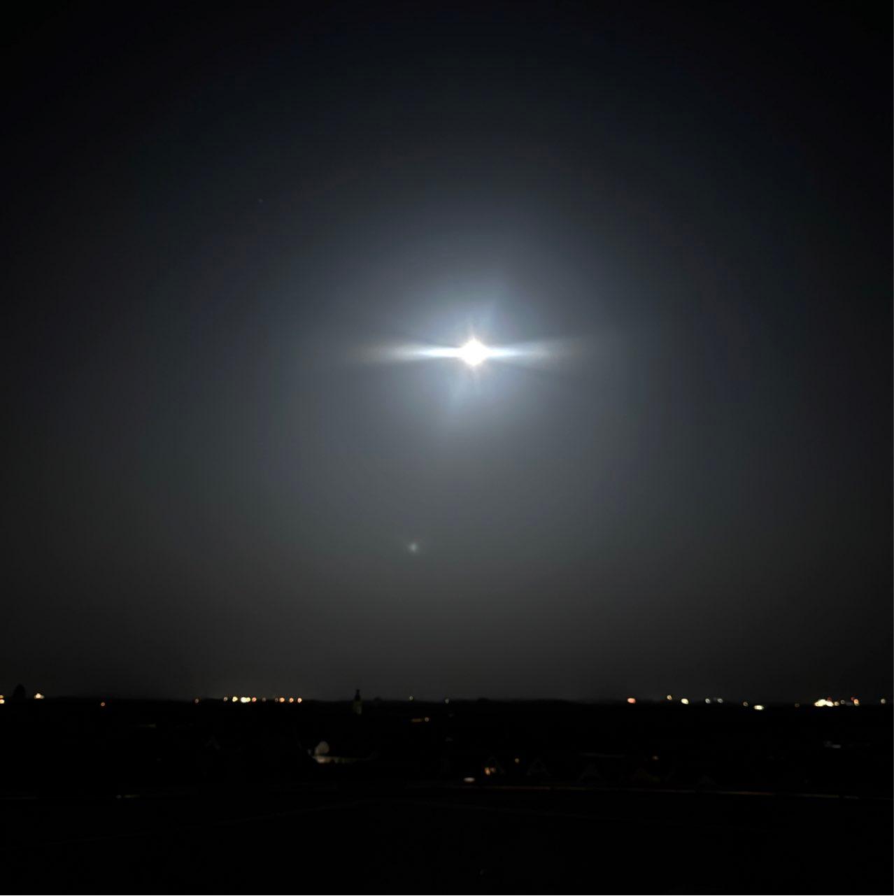 The Moon over Köln, Deutschland — full moon, Lunar Day 16